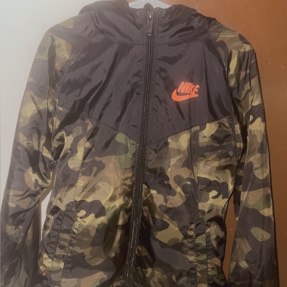Nike Kids Camo Jacket - Black and Orange